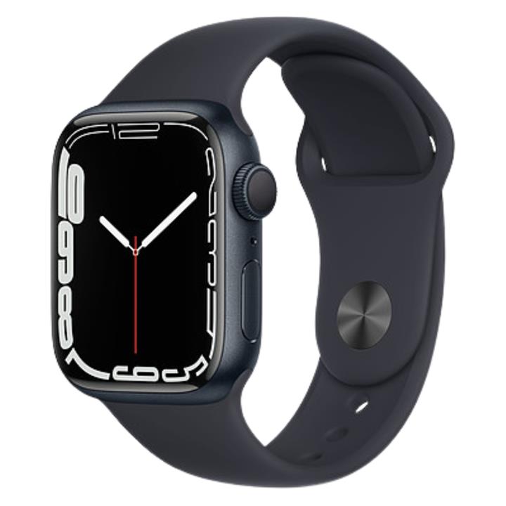 ساعت هوشمند اپل واچ سری 7 مدل 41 میلی متری با بند میدنایت و بدنه آلومینیومی میدنایت  Apple Watch Series 7 41mm Midnight Aluminum Case with Midnight Sport Band